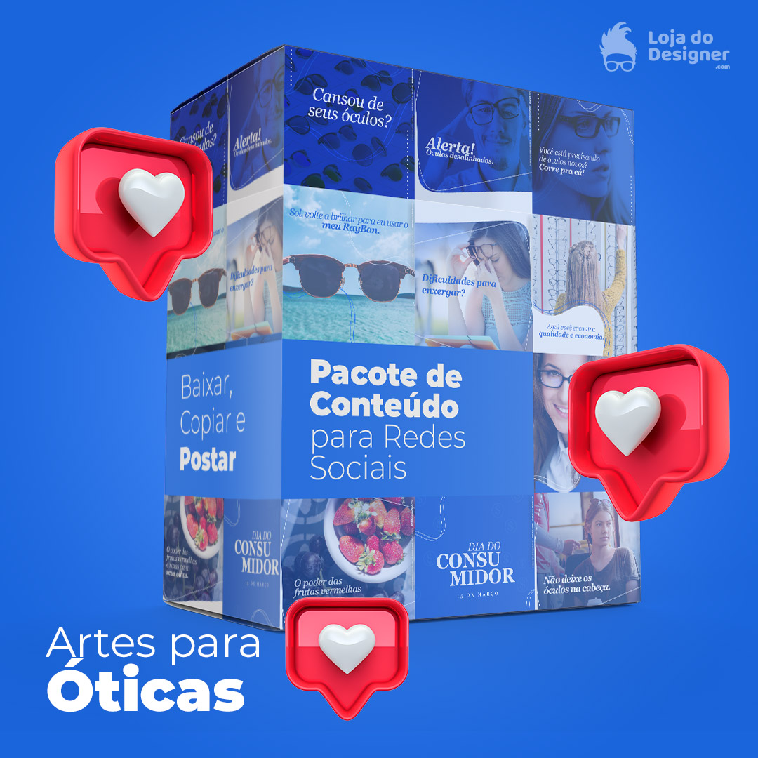 Pacote Óticas (+130 Artes) - Loja do Designer